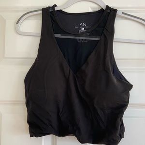 Mesh detail crop top with built in bra